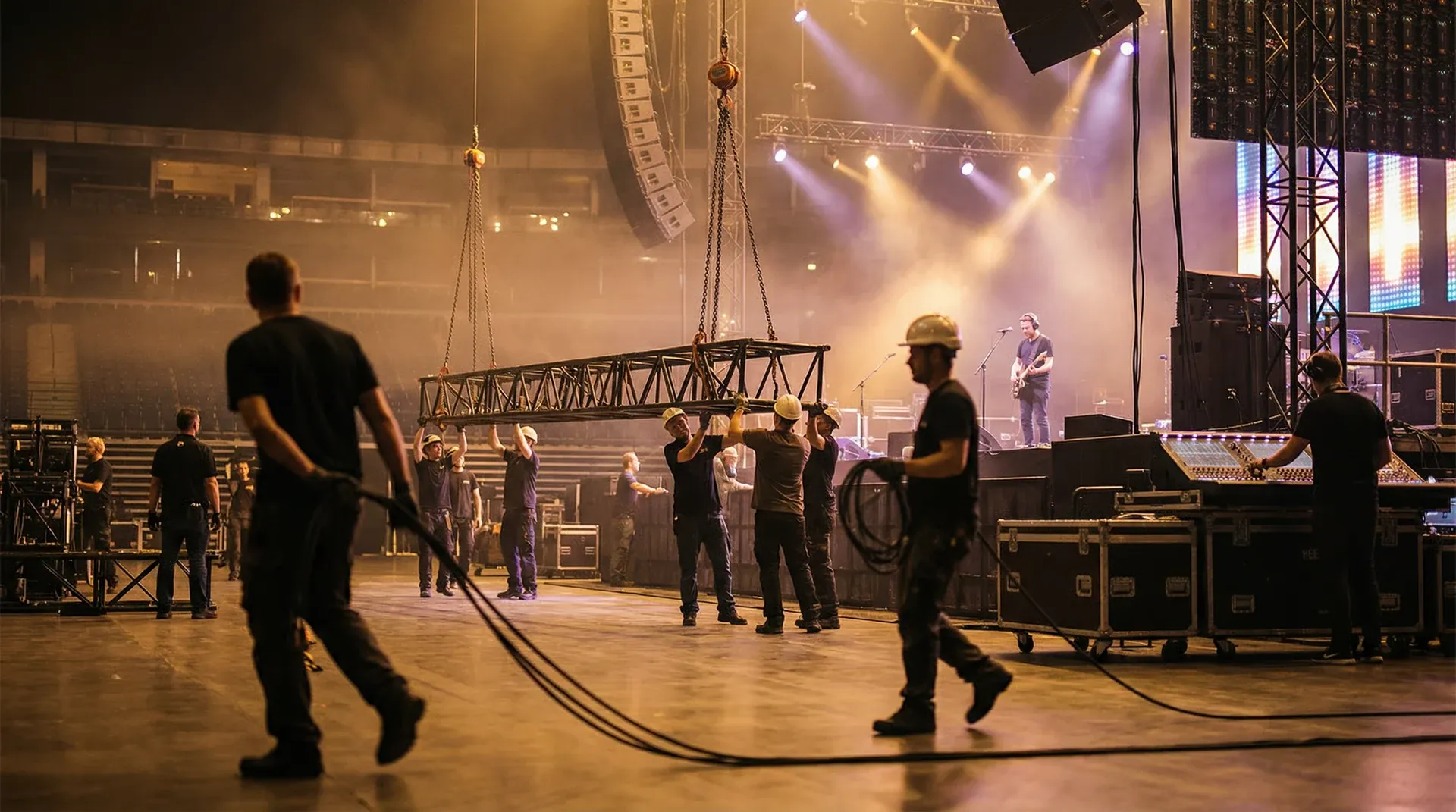 crew-bij-concertpodium-met-lichtshow.webp